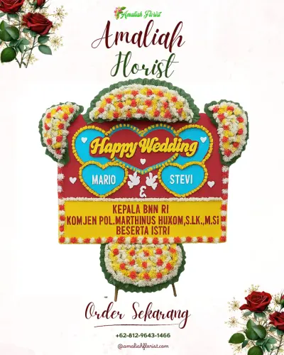 Karangan Papan Bunga Pernikahan di Banyumanik